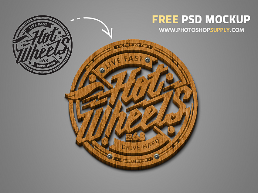 Download Free Wood Logo Mockup Photoshop Supply