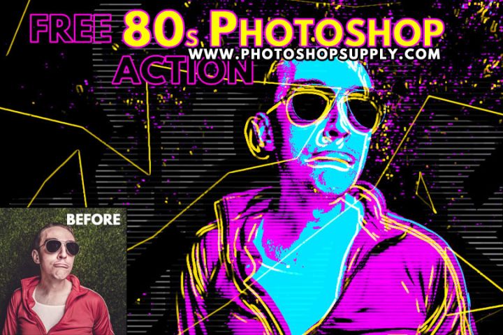 80s Retro Poster Photoshop Free Action