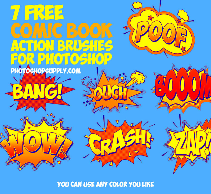 Free Comic Book Sound Effects Brushes for Photoshop