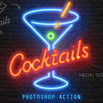 Neon Light Text Effect Photoshop Action