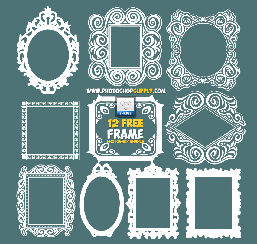 Photoshop Frames and Borders Shapes Free Download