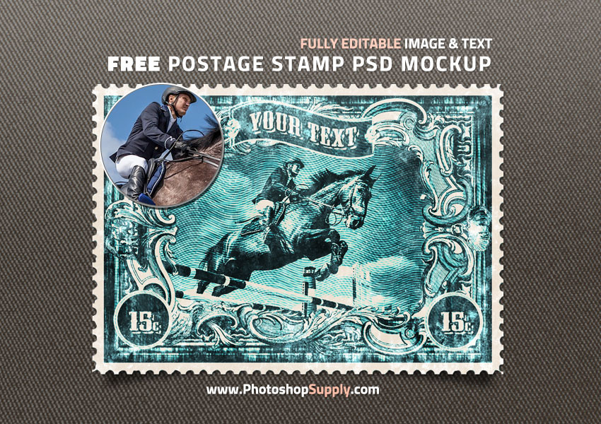 Download Free Postage Stamp Mockup Photoshop Supply