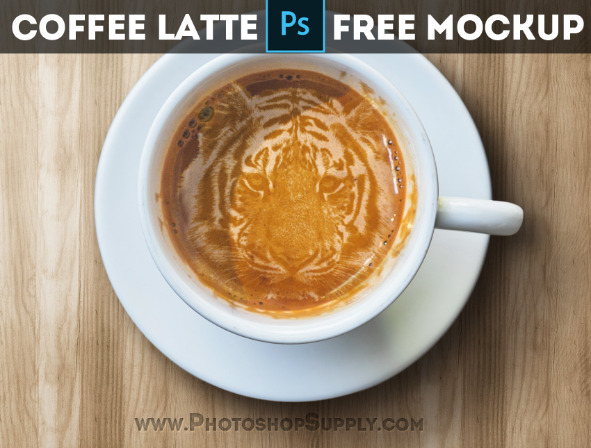 Coffee Latte Art Photoshop Mockup Free