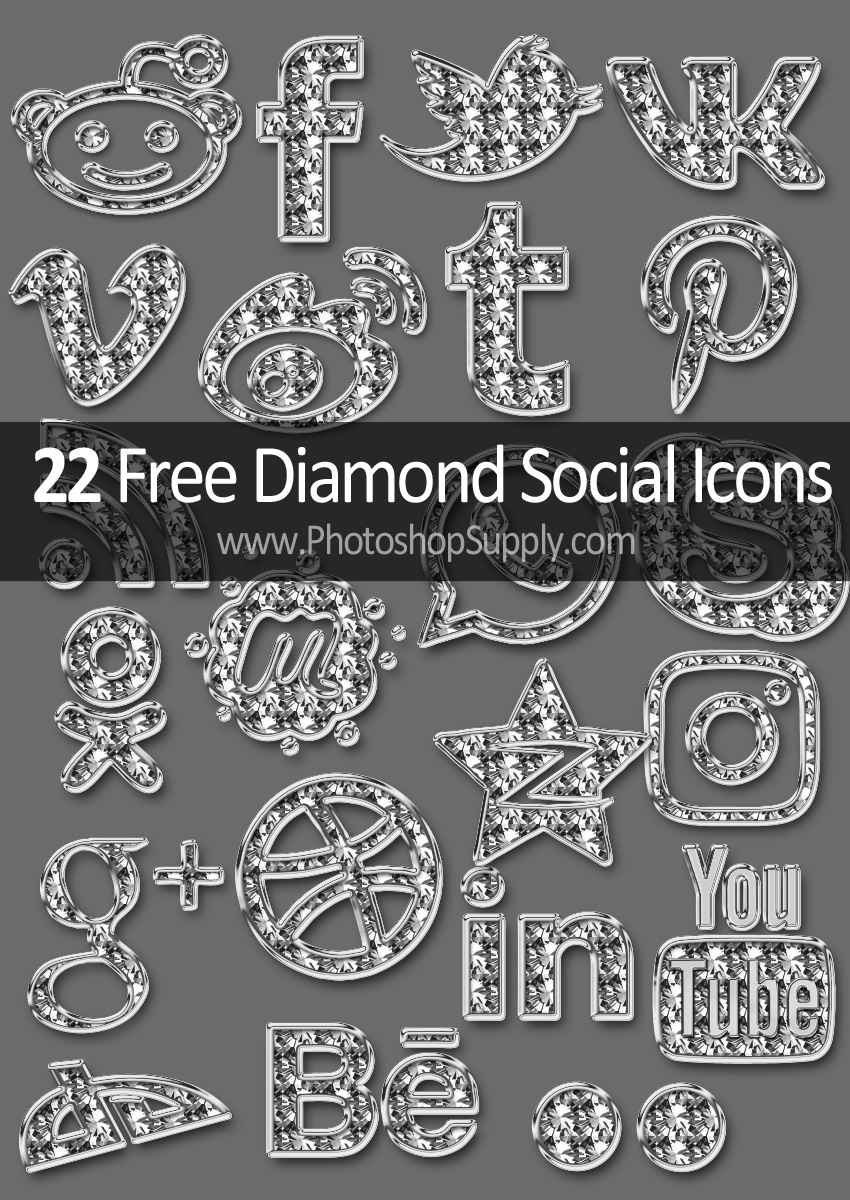 Diamond Social Icons Free