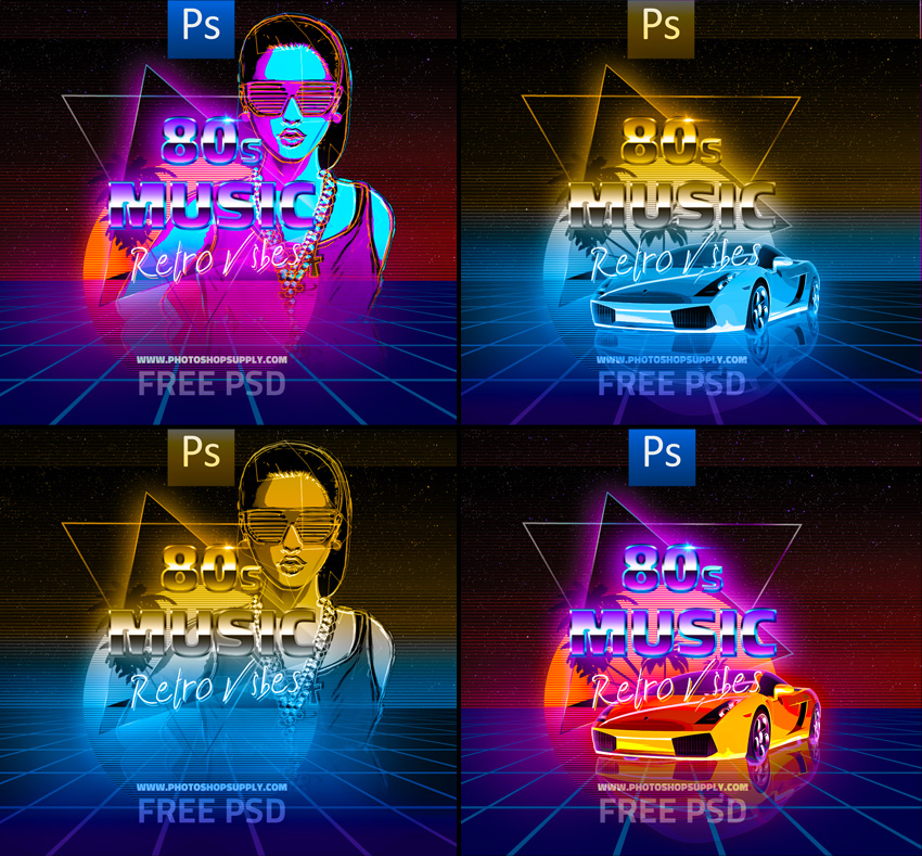 Free 80s Party Flyer Template