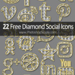 Gold Diamond Social Icons Free