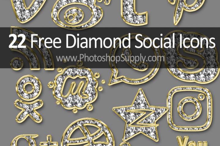 Gold Diamond Social Icons Free