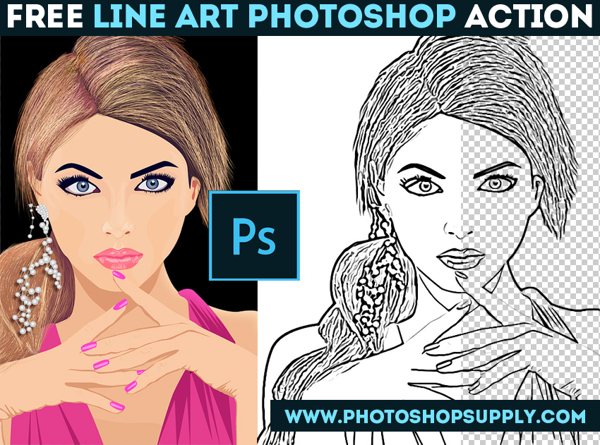 Photo to Line Art Photoshop Action Free