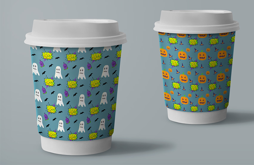 Halloween Paper Cup Mockup