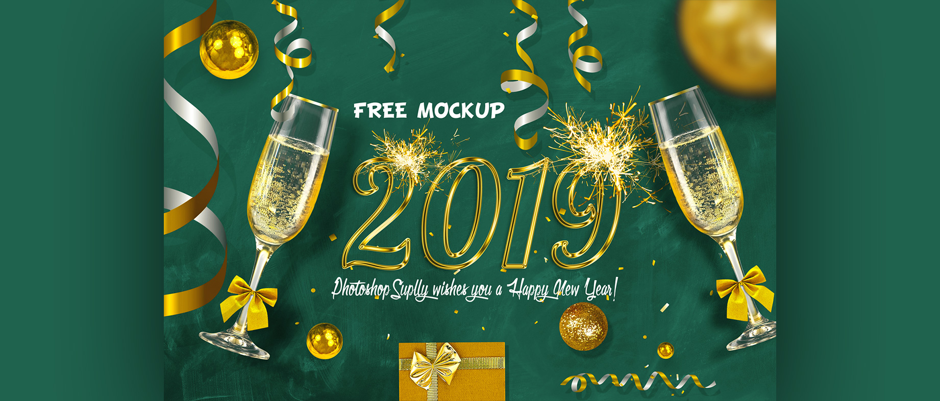 Free New Year Photoshop Mockup