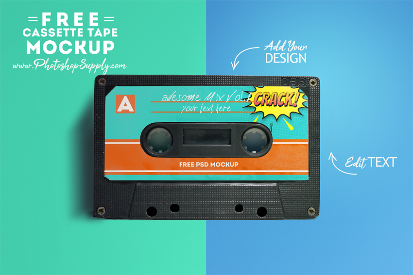 Free Cassette Tape Mockup