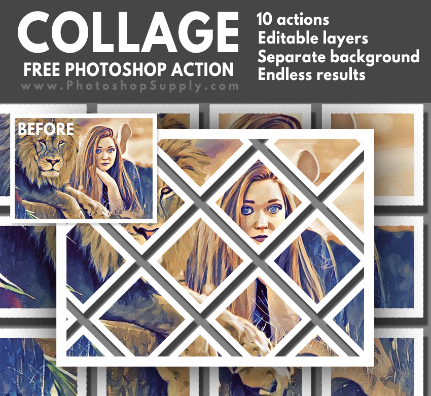Collage Photoshop Action Free Photoshop Supply