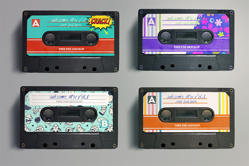 Download (FREE) Cassette Tape Mockup - Photoshop Supply