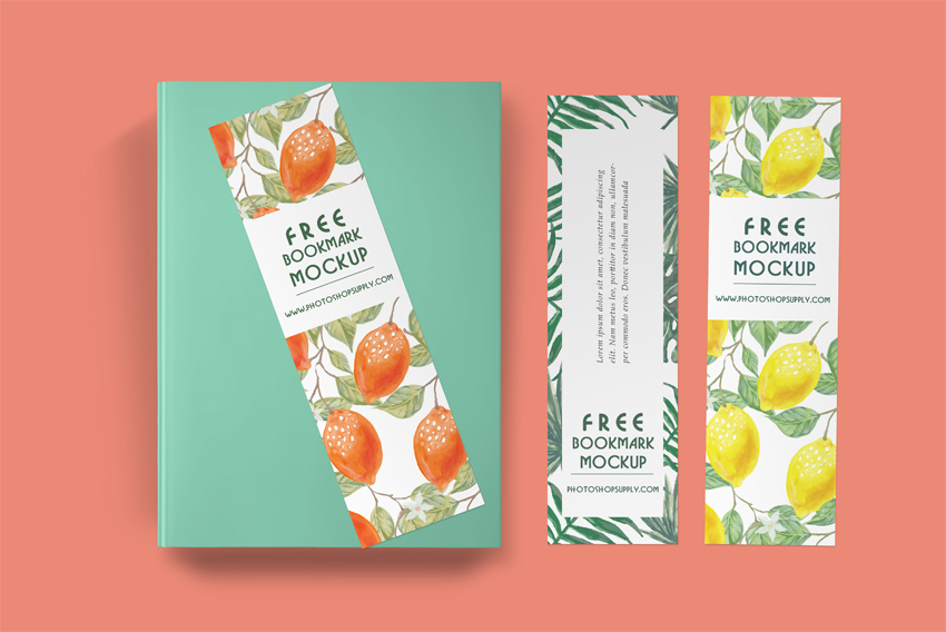 Download (FREE) Bookmark Mockup - Photoshop Supply