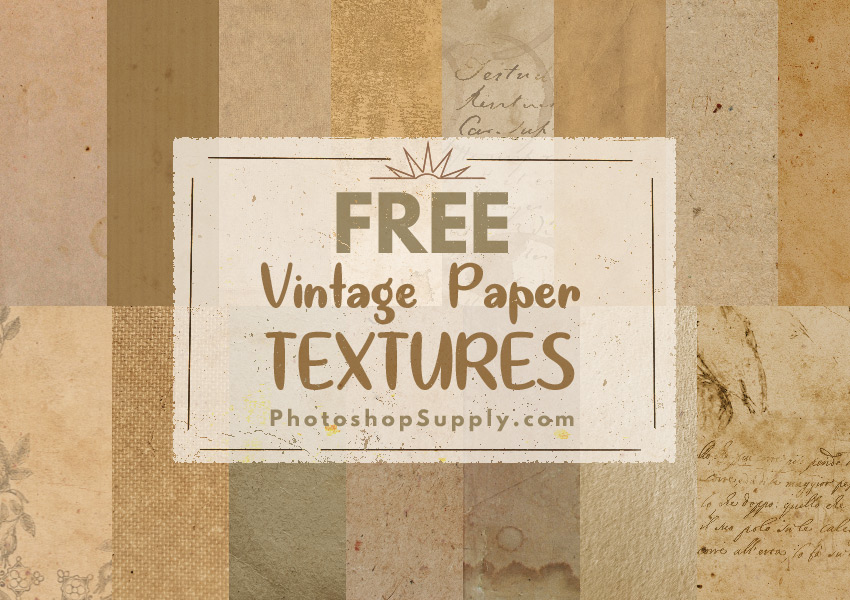 Free Vintage Paper Textures Photoshop Supply