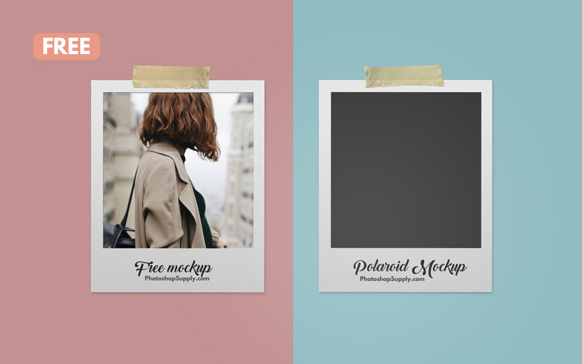 Download Free Polaroid Mockup Photoshop Supply