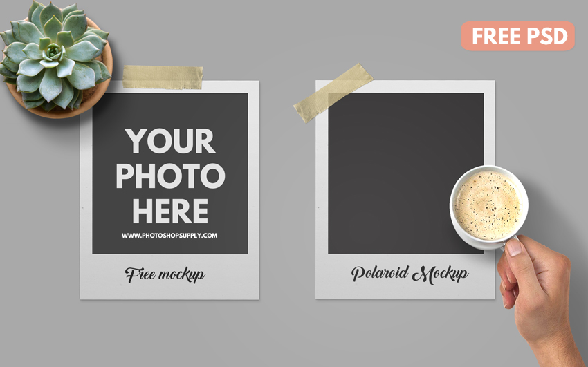 Download Free Polaroid Mockup Photoshop Supply