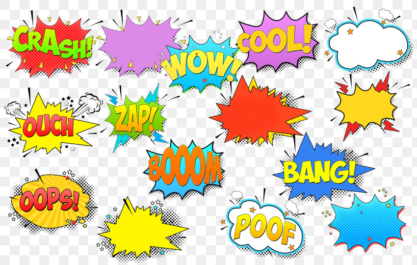 FREE) Comic PNG & Comic Sound Effects - Photoshop Supply