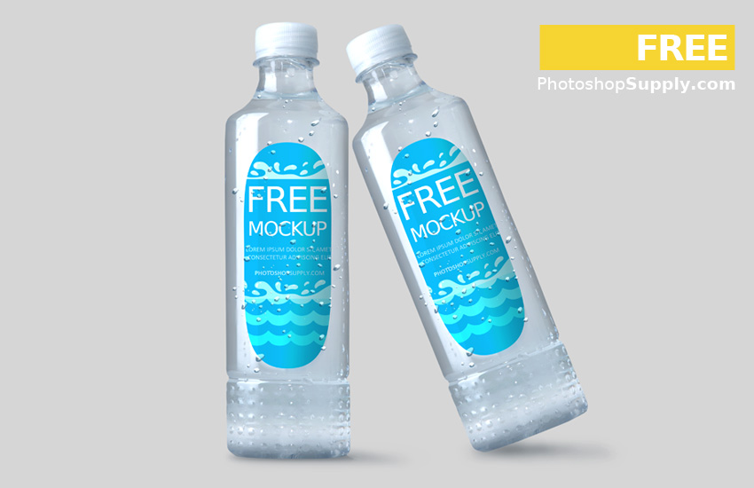 Download Free Water Bottle Mockup Photoshop Supply PSD Mockup Templates