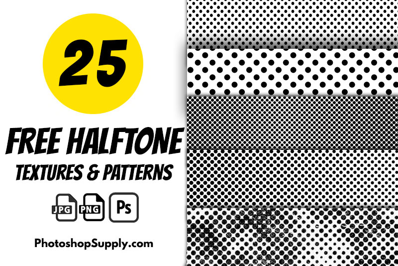 FREE 💎] +35 Halftone Textures, Patterns, Brushes & Action