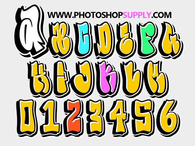 bubble letters alphabet graffiti