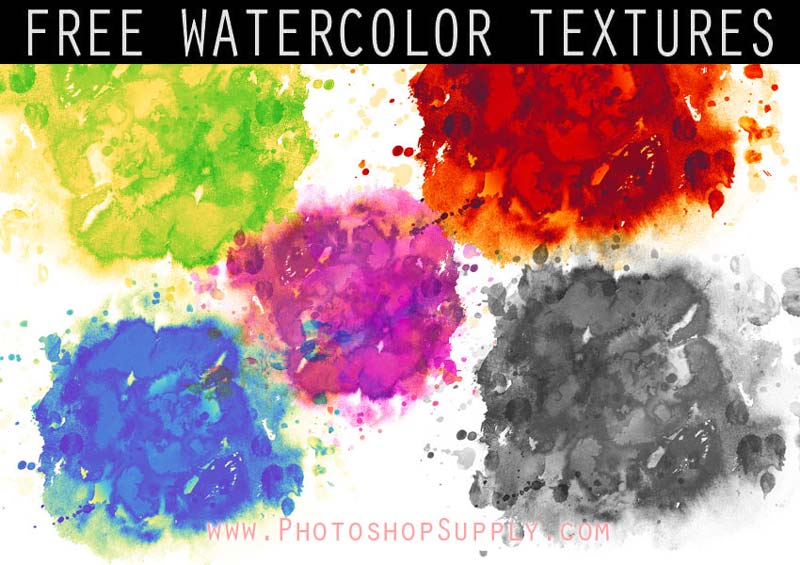 Watercolor Art Supplies And Textures Collection