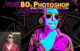 80s Retro Poster Photoshop Free Action