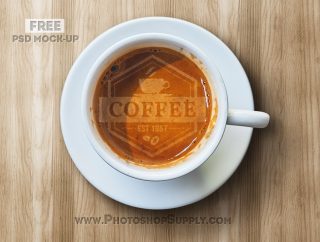 Coffee Latte Photoshop Mockup Free