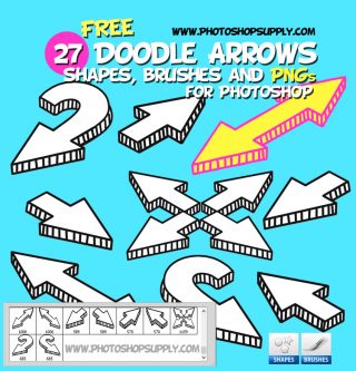 Doodle Arrow Photoshop Brushes